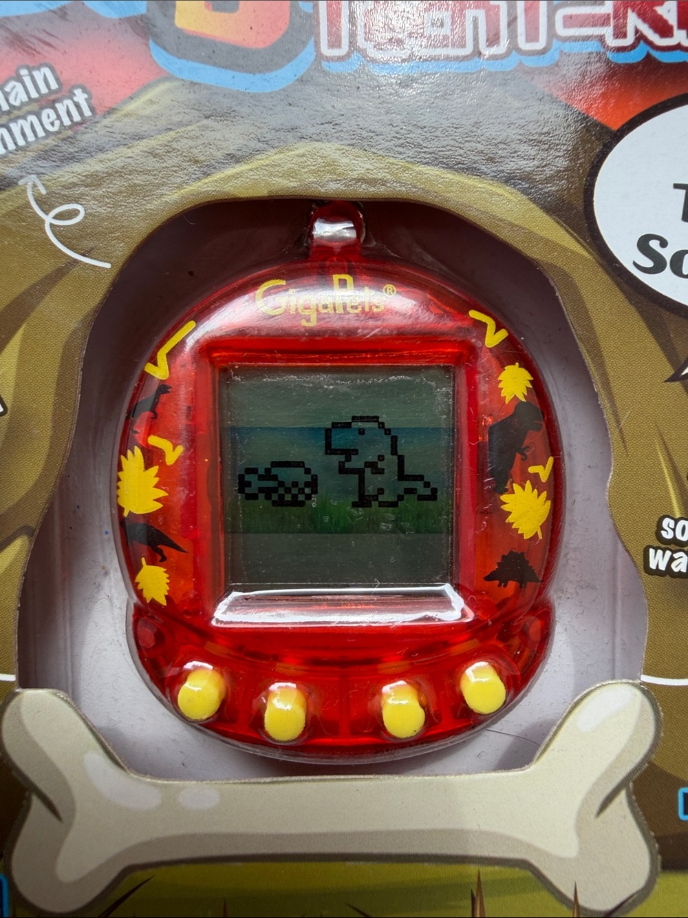 Top Secret GigaPets TechT-Rex Handheld Virtual Pet Red & Yellow New!! 90’s - Picture 3 of 5